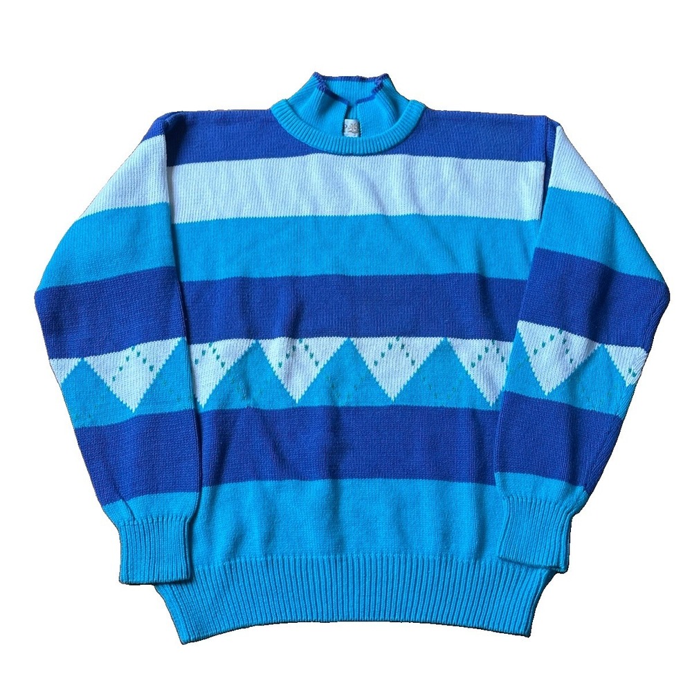 Vintage Izod Club Women's Pullover Sweatshirt Golf Collared Blue Size Large